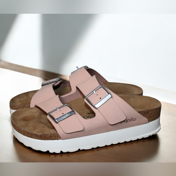 Papillio Shoes - Papillio | Birkenstock | Arizona Platform Sandal | Soft Pink | Size 40